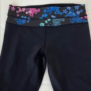 Lululemon Athletica Skinny Groove Black with Floral Accents